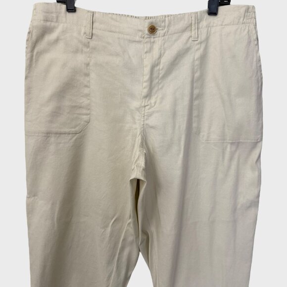 L.L. Bean Comfort Stretch High-Rise Crop Ankle Pants Beige Women's 18 Petite - Picture 5 of 10